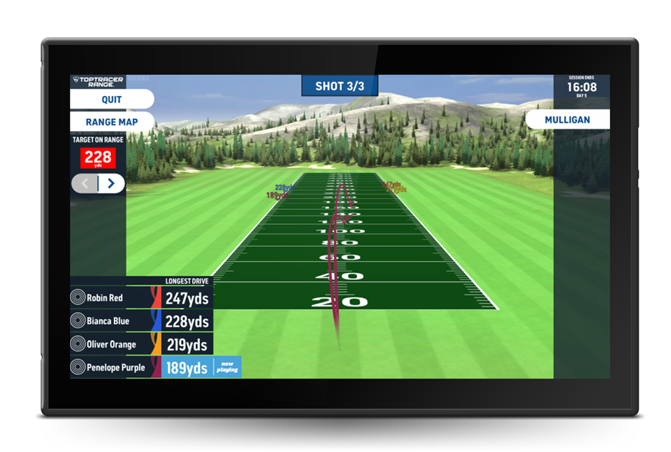 Toptracer Long Drive game mode screen