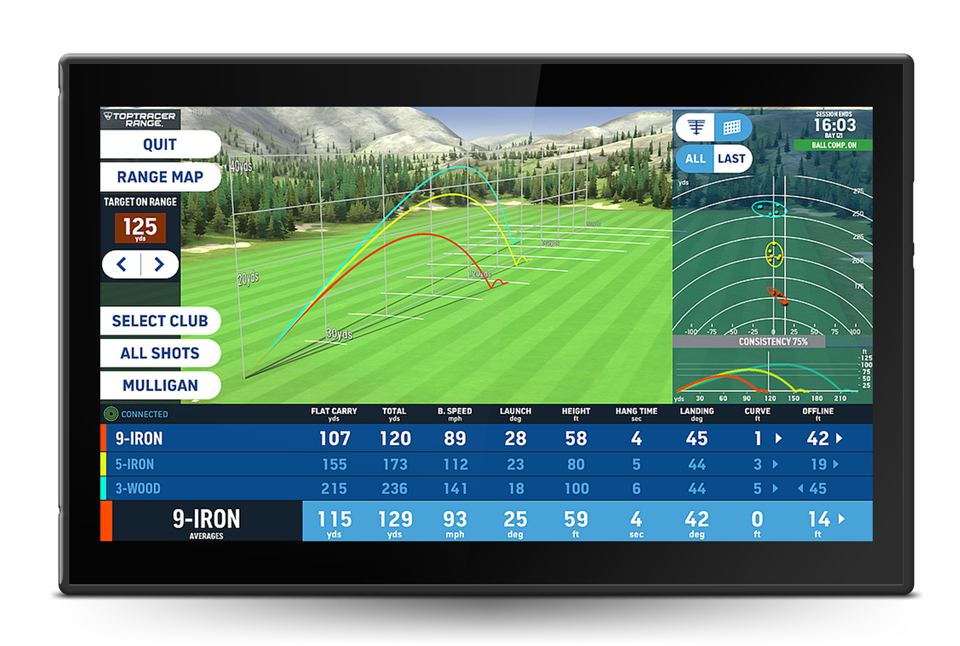 Toptracer My Practice game mode screen