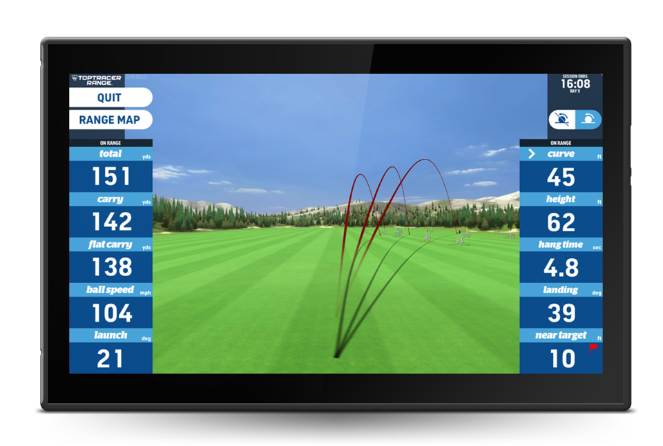 Toptracer Warm Up game mode screen
